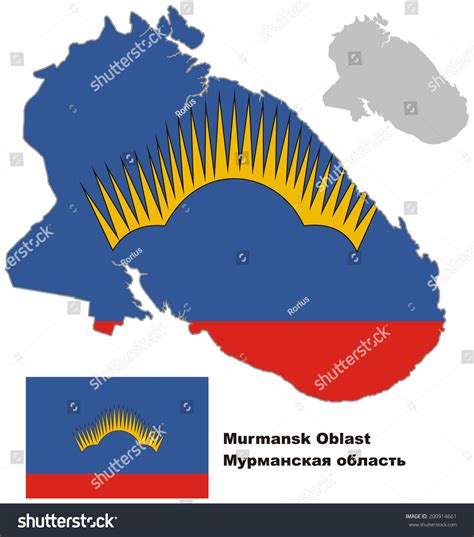 Outline Map Murmansk Oblast Flag Regions Stock Vector (Royalty Free) 200914661 | Shutterstock