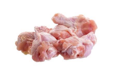 Close Up Raw Chicken Wings Isolated On White Background Stock Image