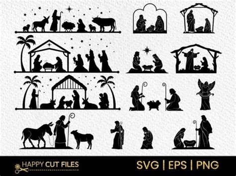 Christmas Nativity Scene Svg Bundle Designs Graphics