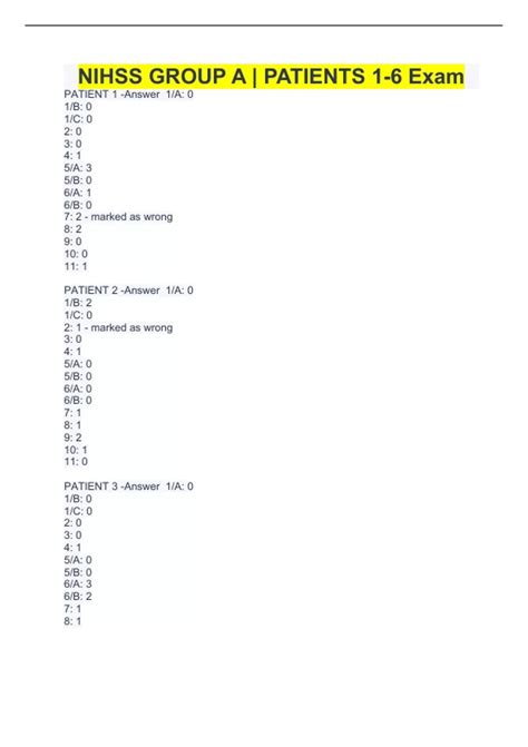 Nihss Group A Patients Exam Nih Stroke Scale Nhiss Stuvia Us