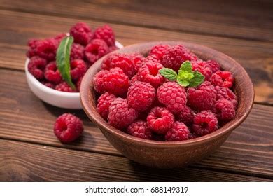 Cartons Delicious Organic Fresh Raspberries Local Stock Photo 145713596