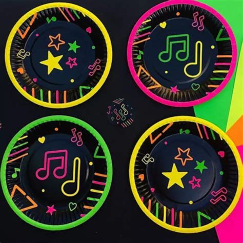 Platos Colores Fluo X8 Aires De Fiesta Magico