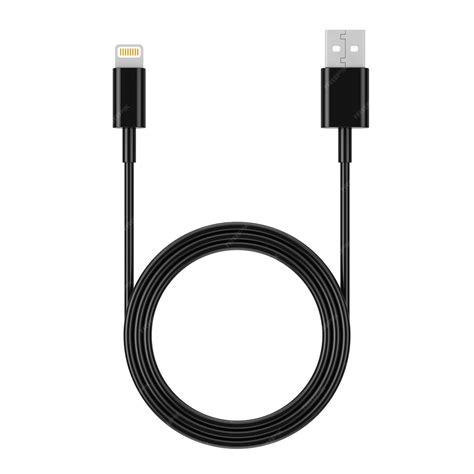 Premium Photo | Black 8 pin charger cable for smartphone on a white