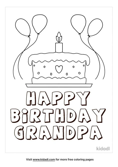 Printable Birthday Cards To Color For Grandpa