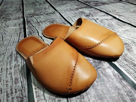 Handmade Leather Slippers For Man Etsy