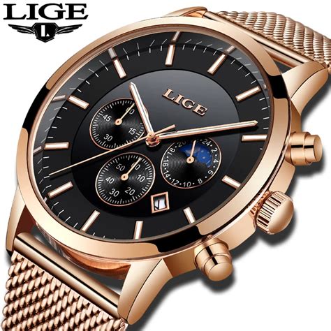 Lige Mens Relojes Top Marca De Lujo De Nueva Hombres De Acero