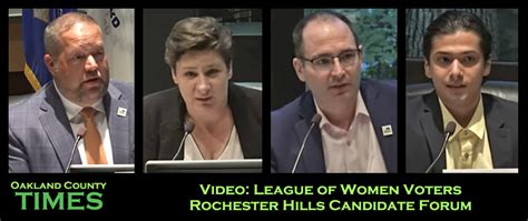 Videos League Of Women Voters Rochester Hills Candidate Forums Oakland County Times