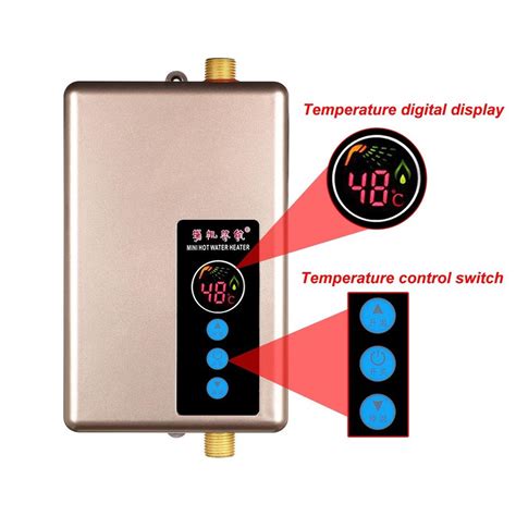 Buy 5500w Electric Tankless Hot Water Heater Lcd Digital Display Mini Instant Water Storage