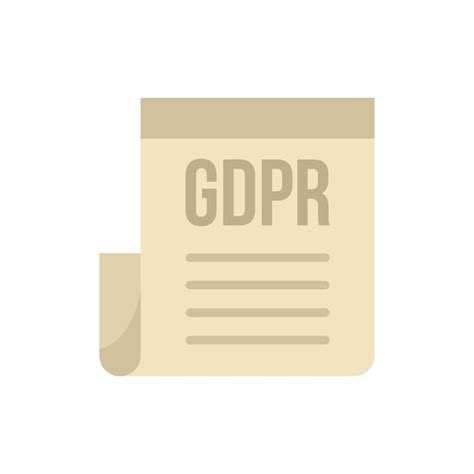 Icono de documento gdpr ilustración plana del icono de vector de