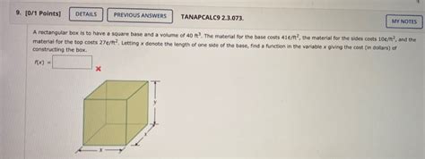 Solved Points Details Previous Answers Tanapcalc Chegg