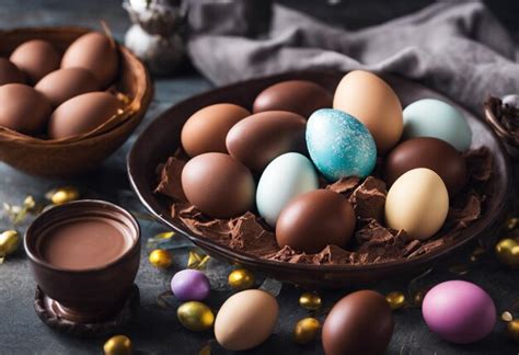 Premium Photo Indulge In Decadent Delights Tempting Chocolate Eggs