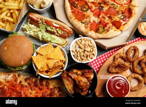 burger chips pizza  res stock photography  images alamy