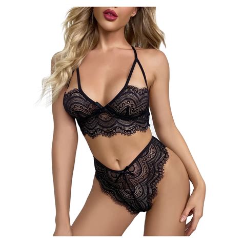 Zuwimk Womens Lingerie Set Naughty Women High Waisted Lingerie Set Lace