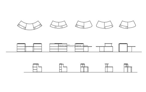 5 Curved Reception Desks Autocad Block Free Cad Floor Plans