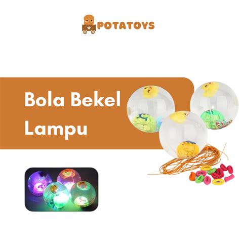 Jual Potatoys Bekel Lampu Led Bola Karet Led Nyala Flashing