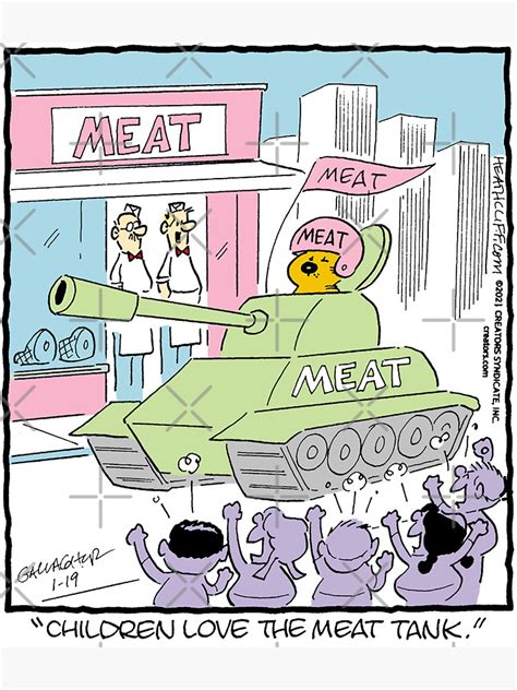 Heathcliff Meat Tank Comic Strip Sticker For Sale By Jackrspinella