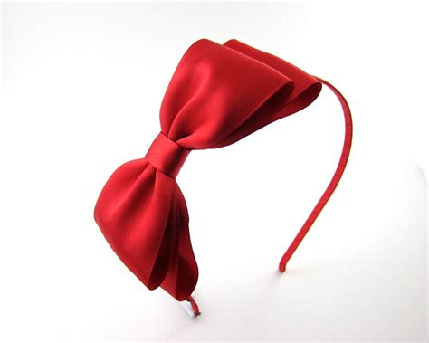 Red Satin Bow Headband