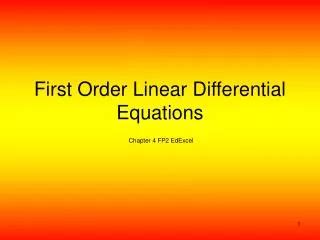 Ppt Chap First Order Differential Equations Powerpoint Presentation