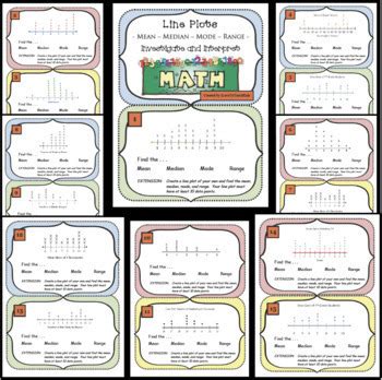 MEAN MEDIAN MODE RANGE GOOGLE SLIDES TASK CARDS DOT LINE PLOT Distance Learning