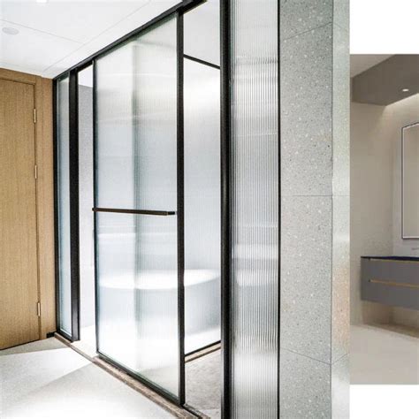 Hdsafe Fluted Glass Sliding Door Interior Hotel Sliding Glass Shower