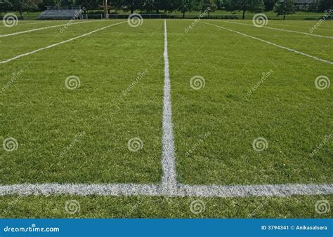 White Boundary Lines Of Football Playing Field Stock Image - Image: 3794341