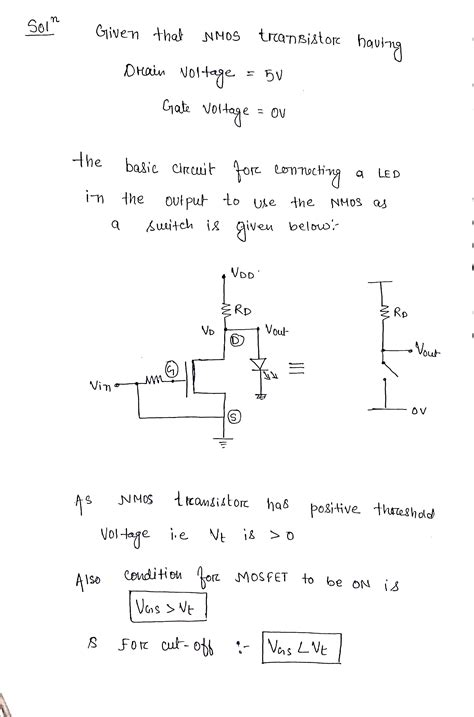 Solved In Nmos Transistor The Drain Voltage Source As Constant 5v And The Course Hero