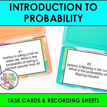 Introduction To Probability Task Cards By To The Square Inch Kate Bing