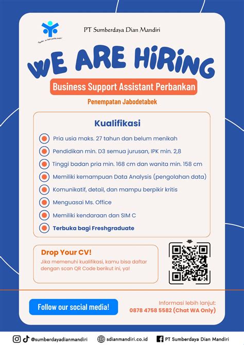 PT SUMBERDAYA DIAN MANDIRI HIRING CDC UNAS