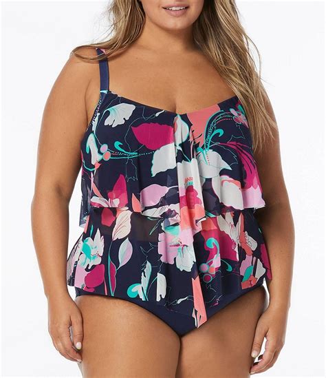 Beach House Portia Mesh Layer Avalon Floral Print Tankini Swim Top Dillards