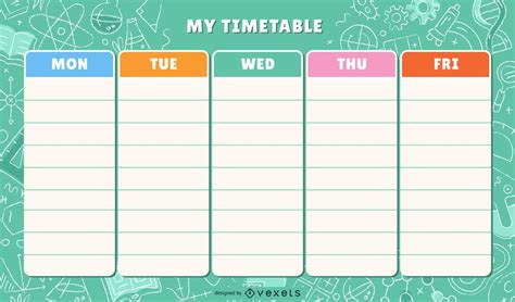 School Colorful Timetable Template #AD , #SPONSORED, #Paid, #Colorful ...