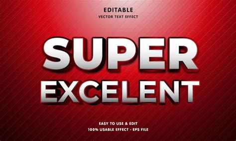 Modelo De Efeito De Texto Edit Vel Super Excelente Vetor Premium