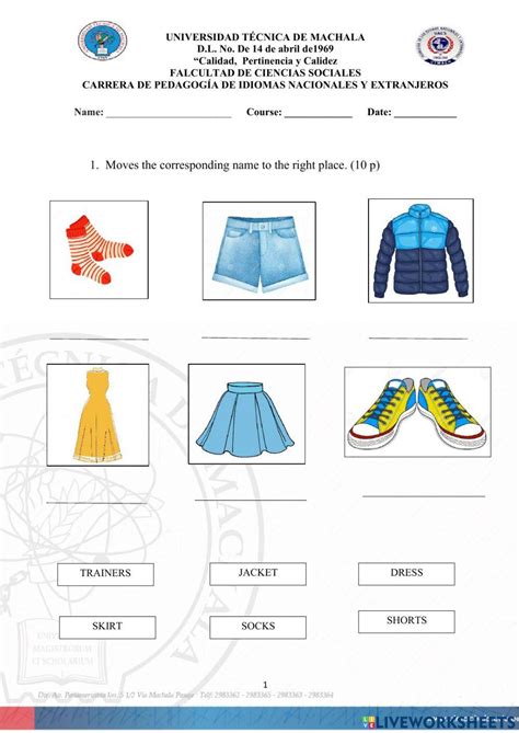 2282163 Clothing Items Emiasanza Liveworksheets