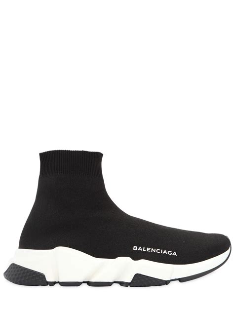 Balenciaga 30mm Speed Knit Sock Sneakers Black Luisaviaroma