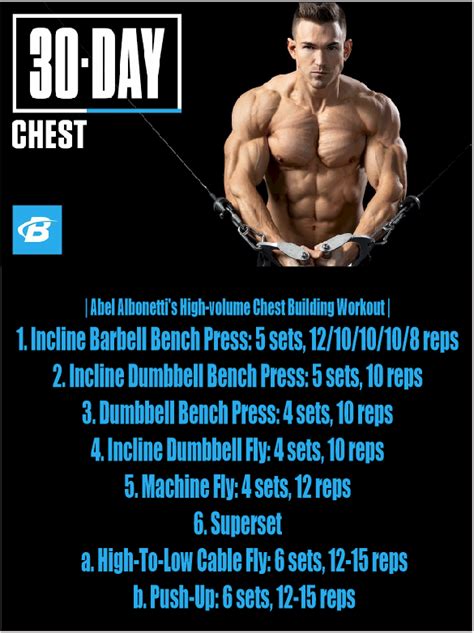 Abel Albonetti S 30 Day Chest Dumbbell Fly Bench Press Workout