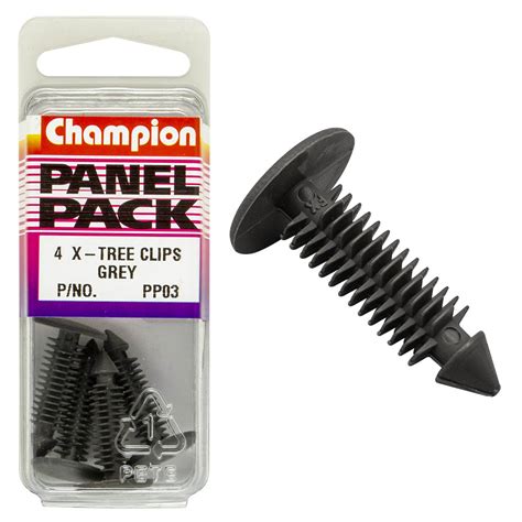 XMAS TREE CLIPS COL GREY LEN 22mm STEM DIA 6 8mm HEAD 16mm Champion