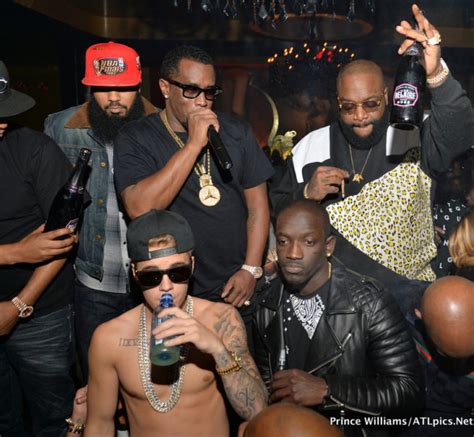 Photos A Chest Naked Justin Bieber Parties With Diddy Cassie Rick Ross At ATL Club