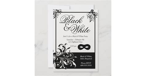 Black & White Party Invitation | Zazzle