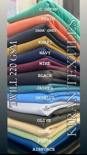 Twill Lycra Fabric Print Solid Color Multicolor At Rs Meter In