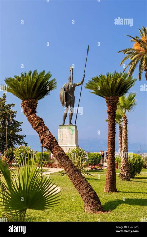 Statue Von Achilles Im Garten Des Achilleion Auf Der Insel Korfu