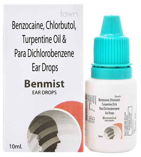 Benzocaine Chlorbutol Ear Drop Packaging Type Box Packaging Size