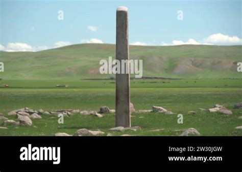 Inscription Of Obelisk Menhir From Old Ancient Times Deer Stone