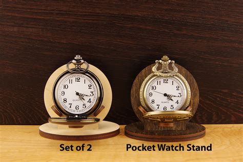 2 Pocket Watch Holder Easel Display Stand Wood Display Watch Etsy