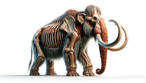 Illustration of Mammoth Represented with Bones Skin and Muscle ...