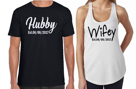 Hubby Wifey Shirts And Tank Top Honeymoon Shirts Wedding Shirts Wifey