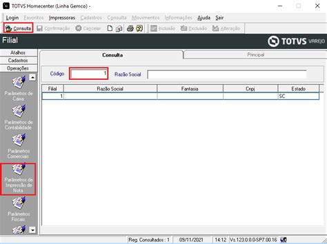 Ga Totvs Varejo Home Center Linha Gemco Fiscal Cadastro Cfop