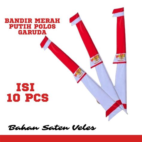 Jual Isi 10 Pcs Bendera Bandir Merah Putih Garuda Polos Jumbo Shopee