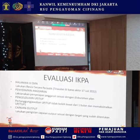 Karumkit Mengikuti Rapat Evaluasi Pelaksanaan Anggaran Periode Bulan