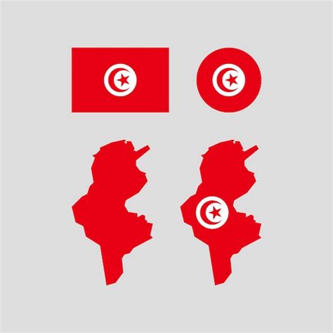 Premium Vector Tunisia National Map And Flag Vectors Set