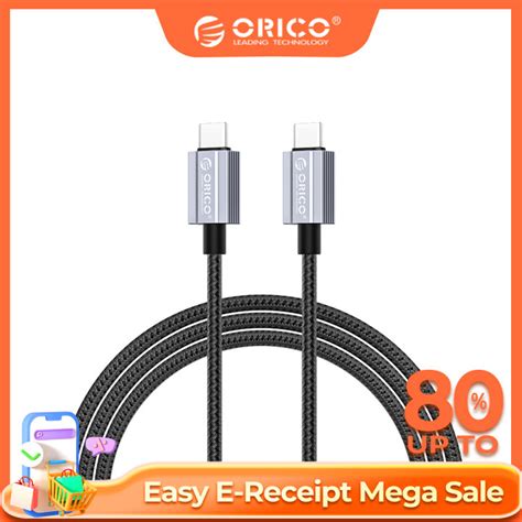 ออก E Tax ลดหย่อนภาษีได้ Orico Usb C To Usb C Cable 5a Pd 100w Cord Super Fast Charging Type C