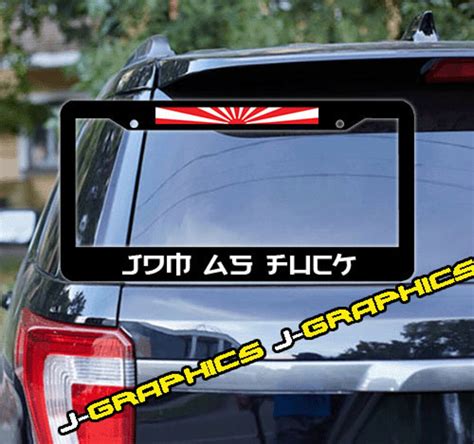 License Plate Frame JDM as Fck Japanese Japan Flag Weatherproof - Etsy